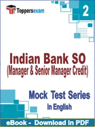 Indian Bank SO (Manager & Senior Manager Credit) Test PDF Book In English - Question Paper