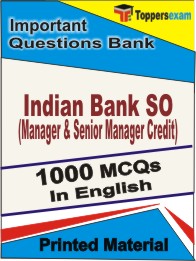 Indian Bank SO (Manager & Senior Manager Credit) Book in English - Objective MCQ