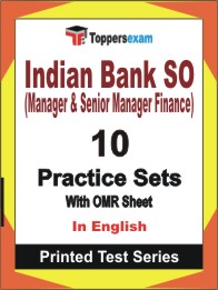 Indian Bank SO (Manager & Senior Manager Finance) Book in English - Practice Set