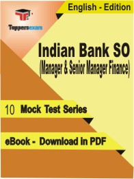 Indian Bank SO (Manager & Senior Manager Finance) Test PDF Book In English - Mock Test/Practice Set