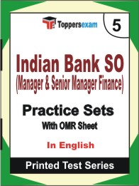 Indian Bank SO (Manager & Senior Manager Finance) Book in English - Mock Test / Practice Set