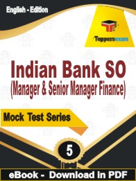 Indian Bank SO (Manager & Senior Manager Finance) Test PDF Book In English - Practice Set