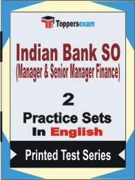 Indian Bank SO (Manager & Senior Manager Finance) Book in English - Question Paper / Practice Set
