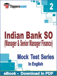 Indian Bank SO (Manager & Senior Manager Finance) Test PDF Book In English - Question Paper