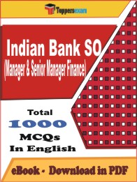 Indian Bank SO (Manager & Senior Manager Finance) PDF Book in English - MCQ / Objective Questions