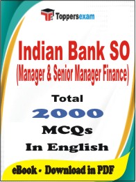 Indian Bank SO (Manager & Senior Manager Finance) PDF Book in English - MCQ / Objective Questions