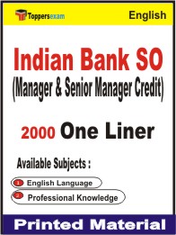 Indian Bank SO (Manager & Senior Manager Credit) One Liner Book in English