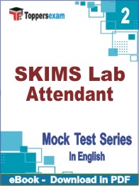 SKIMS Lab Attendant Test PDF Book In English - Question Paper