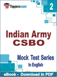 Indian Army CSBO Test PDF Book In English - Question Paper