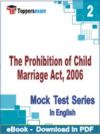 The Prohibition of Child Marriage Act, 2006 PDF Book In English - Question Paper
