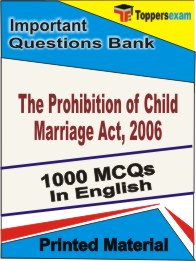 The Prohibition of Child Marriage Act, 2006 Book in English - Objective MCQ
