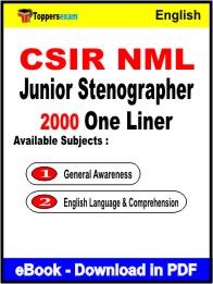 CSIR NML Junior Stenographer One Liner Book PDF in English