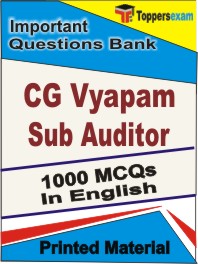 CG Vyapam Sub Auditor  Book in English - Objective MCQ