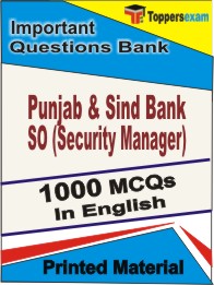Punjab & Sind Bank SO (Security Manager) Book in English - Objective MCQ