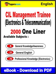 CIL Management Trainee (Electronics & Telecommunication) One Liner Book PDF in English