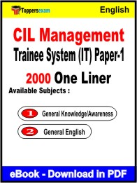 CIL Management Trainee System (IT) Paper-1 One Liner Book PDF in English