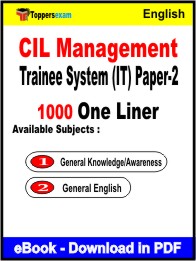 CIL Management Trainee System (IT) Paper-2 One Liner Book PDF in English