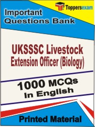 UKSSSC Livestock Extension Officer (Biology) Book in English - Objective MCQ