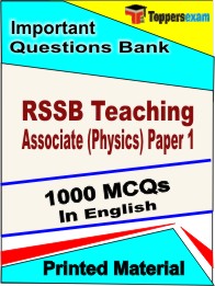 RSSB Teaching Associate (Physics) Paper 1  Book in English- Objective MCQ