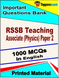 RSSB Teaching Associate (Physics) Paper 2  Book in English- Objective MCQ