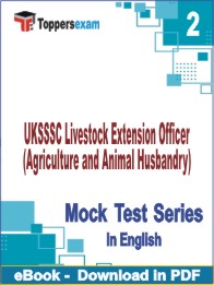 UKSSSC Livestock Extension Officer (Agriculture and Animal Husbandry) Test PDF Book In English - Question Paper