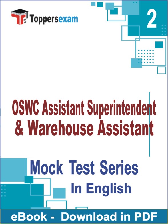 OSWC Assistant Superintendent & Warehouse Assistant PDF Book In English - Question Paper