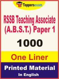 RSSB Teaching Associate (A.B.S.T.) Paper 1 One Liner Book in English