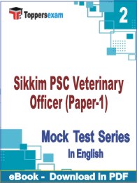 Sikkim PSC Veterinary Officer (Paper-1) PDF Book In English - Question Paper