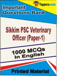Sikkim PSC Veterinary Officer (Paper-1) Book in English - Objective MCQ
