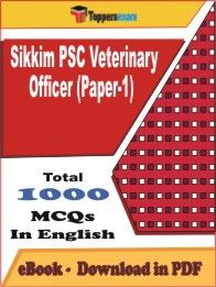 Sikkim PSC Veterinary Officer (Paper-1) PDF Book In English - MCQ / Objective Questions