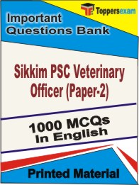 Sikkim PSC Veterinary Officer (Paper-2) Book in English - Objective MCQ