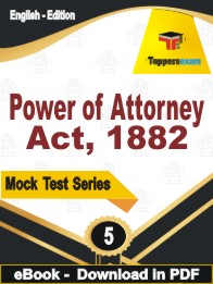 Power of Attorney Act, 1882 Test PDF Book In English - Practice Set
