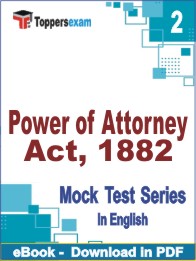 Power of Attorney Act, 1882 Test PDF Book In English - Question Paper