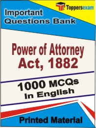 Power of Attorney Act, 1882 Book in English - Objective MCQ