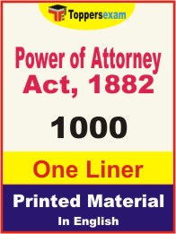 Power of Attorney Act, 1882 One Liner Book in English