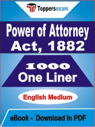 Power of Attorney Act, 1882 One Liner Book PDF in English