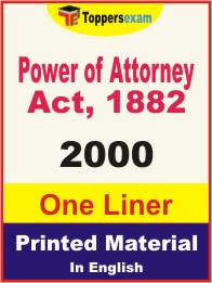Power of Attorney Act, 1882 One Liner Book in English