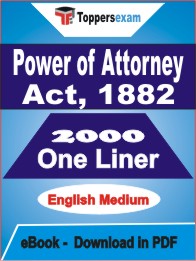 Power of Attorney Act, 1882 One Liner Book PDF in English