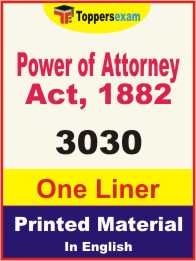 Power of Attorney Act, 1882 One Liner Book in English