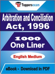 Arbitration and Conciliation Act, 1996 One Liner Book PDF in English
