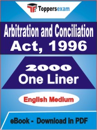 Arbitration and Conciliation Act, 1996 One Liner Book PDF in English