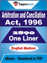 Arbitration and Conciliation Act, 1996 One Liner Book PDF in English