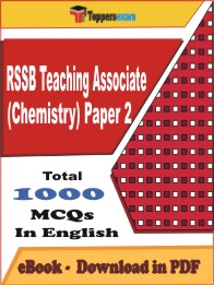 RSSB Teaching Associate (Chemistry) Paper 2 PDF Book in English - MCQ / Objective Questions