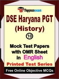 DSE Haryana PGT (History) Exam Mock Test Papers (Book) in English