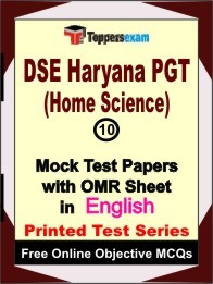 DSE Haryana PGT (Home Science) Test Book in English - Practice Set