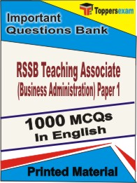 RSSB Teaching Associate (Business Administration) Paper 1 Book in English - Objective MCQ