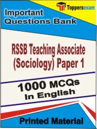 RSSB Teaching Associate (Sociology) Paper 1 Book in English - Objective MCQ