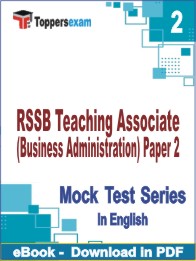 RSSB Teaching Associate (Business Administration) Paper 2 Test PDF Book In English - Question Paper