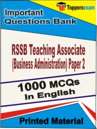 RSSB Teaching Associate (Business Administration) Paper 2 Book in English - Objective MCQ