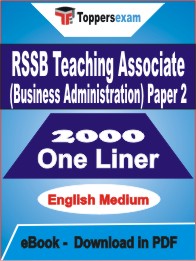 RSSB Teaching Associate (Business Administration) Paper 2 One Liner Book PDF in English